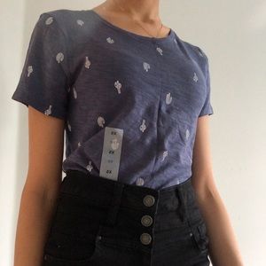 Muted Blue Cactus Old Navy T-shirt